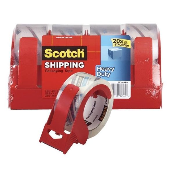 Scotch Scotch 1571888 Shipping Packaging Tape with Dispenser; 1.88 in. x 54.6 yards - Pack of 4 1571888